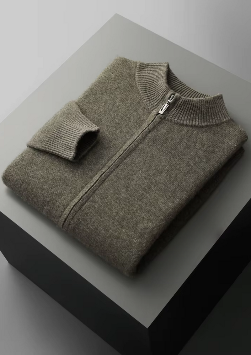 REINE EXTRAFEINE MERINOWOLLE ZIP-CARDIGAN