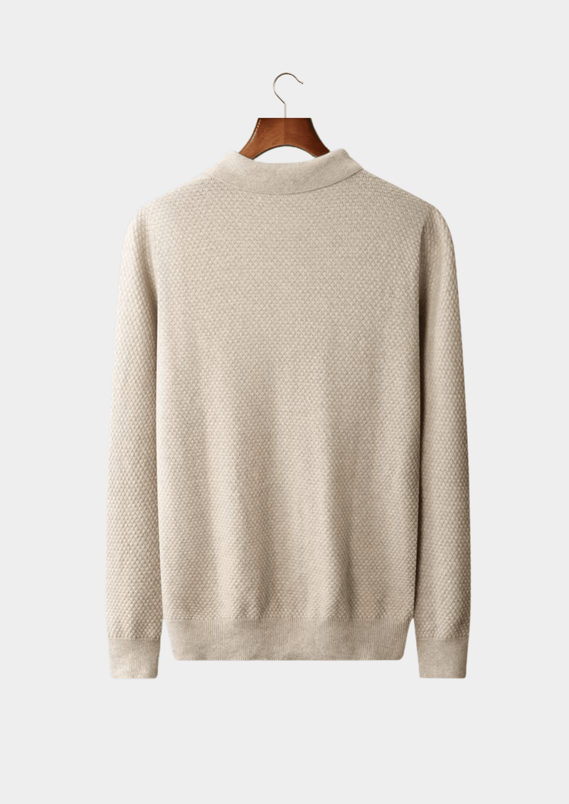 Premium Kaschmir Strukturierter Sweater-Polo