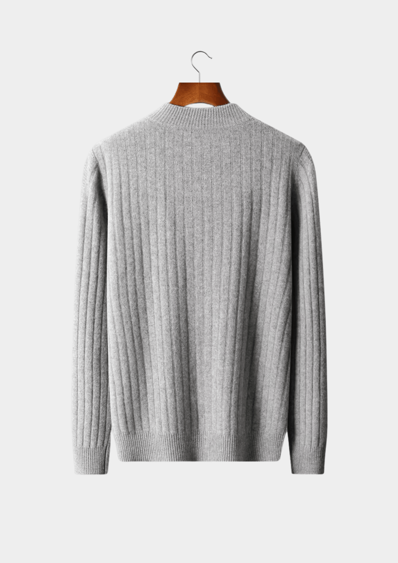 Reine Extrafeine Merinowolle Gemusterter Zip-Cardigan