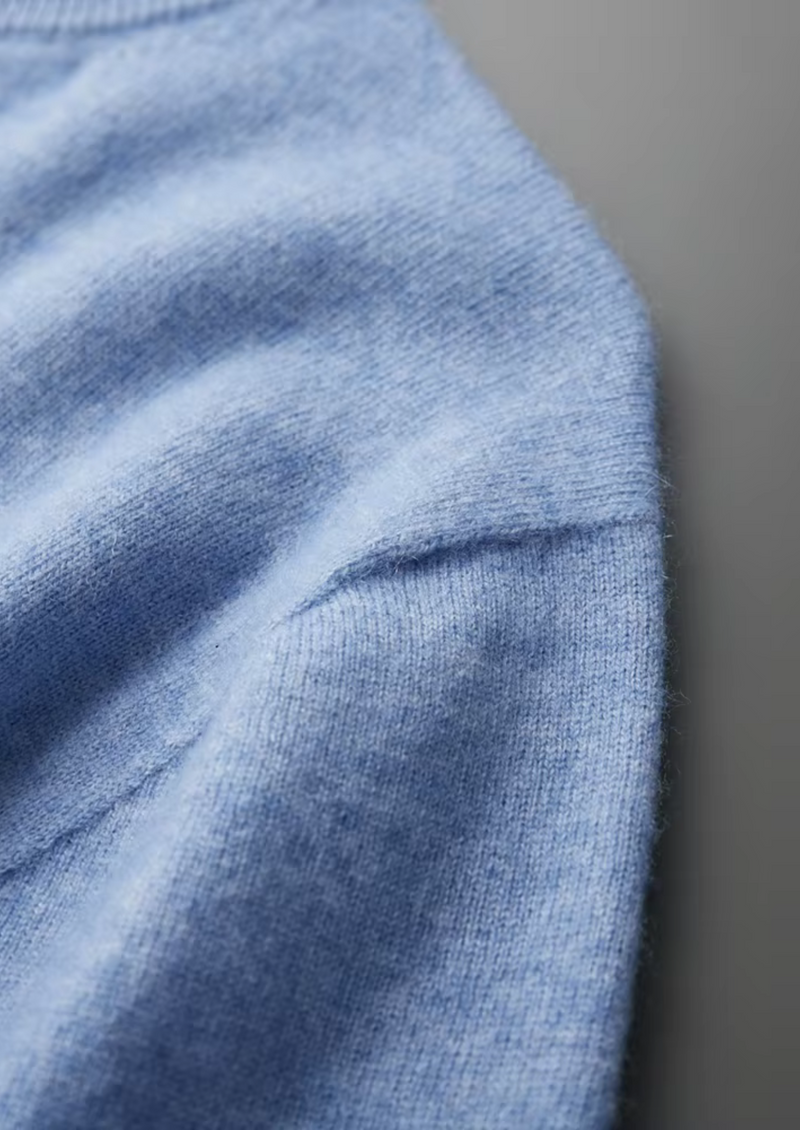 Premium Kaschmir Mock Neck T-Shirt