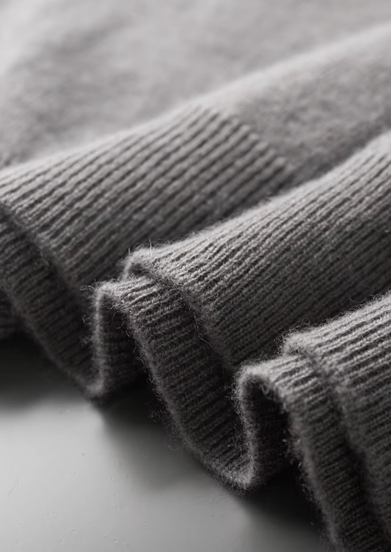 Premium Kaschmir Mock Neck T-Shirt