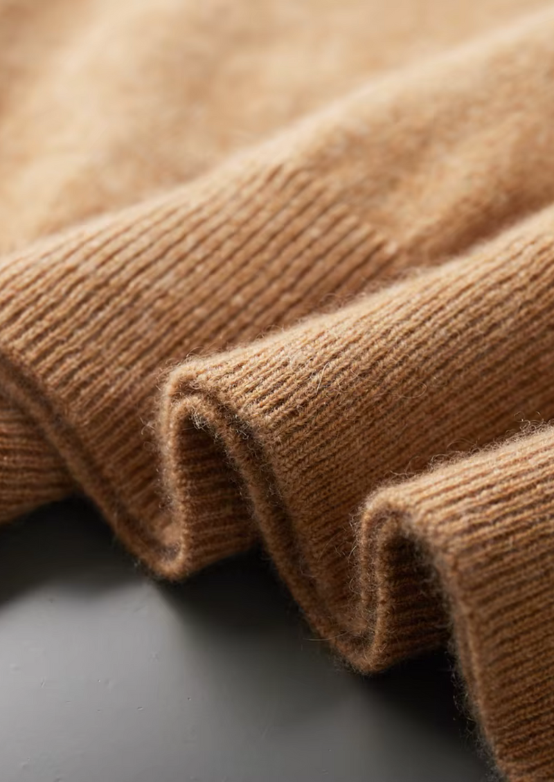 Premium Kaschmir Mock Neck T-Shirt