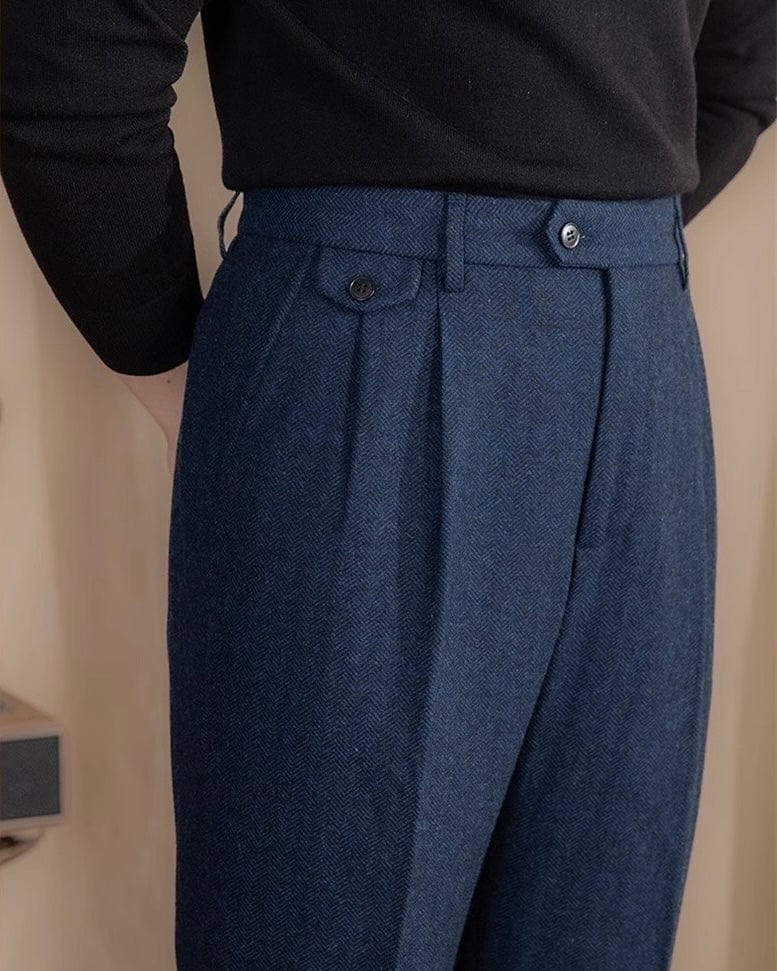 Herringbone Wool Trousers