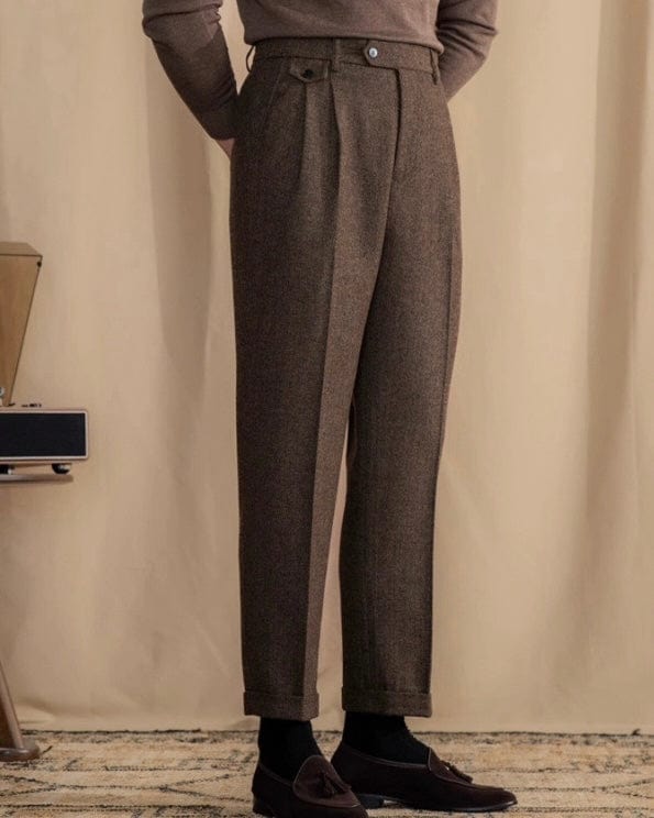 Herringbone Wool Trousers