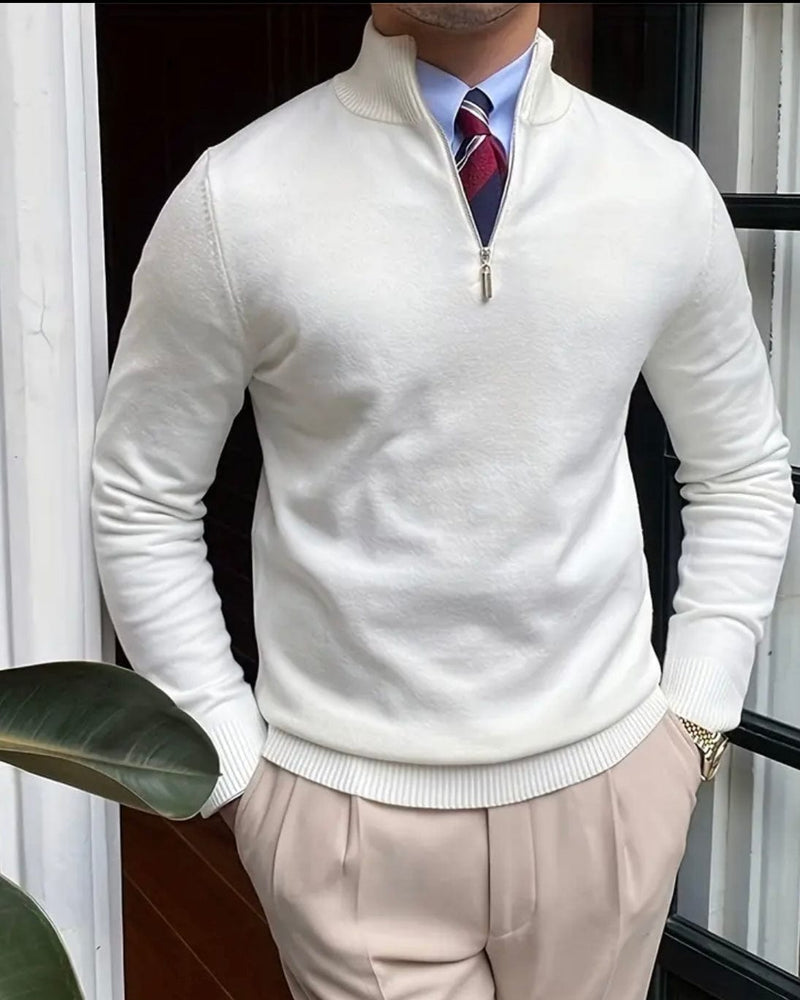 Refined Quarter Zip Sweater