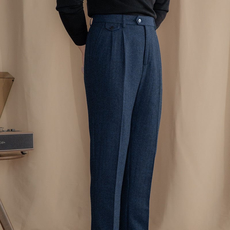 Herringbone Wool Trousers