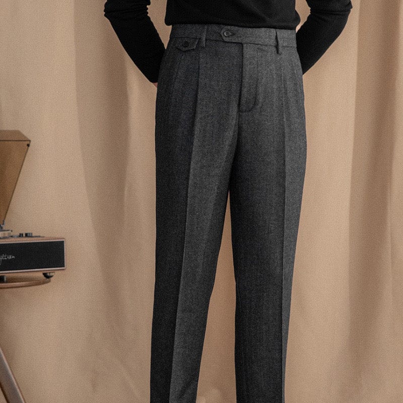 Herringbone Wool Trousers