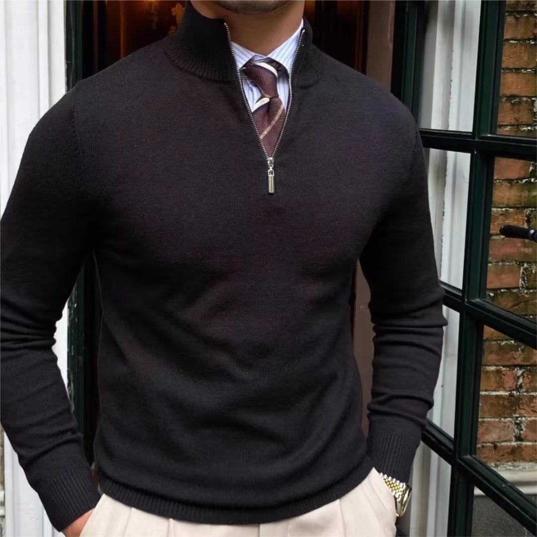Refined Quarter Zip Sweater