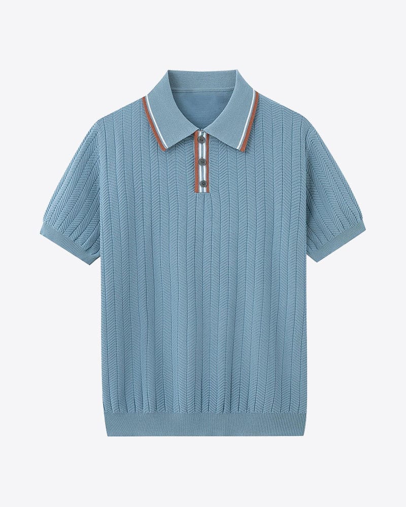 Textured Button Polo