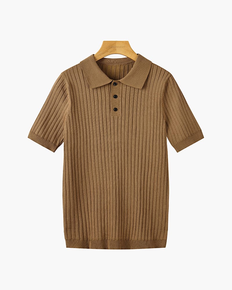 Ribbed Knit Polo