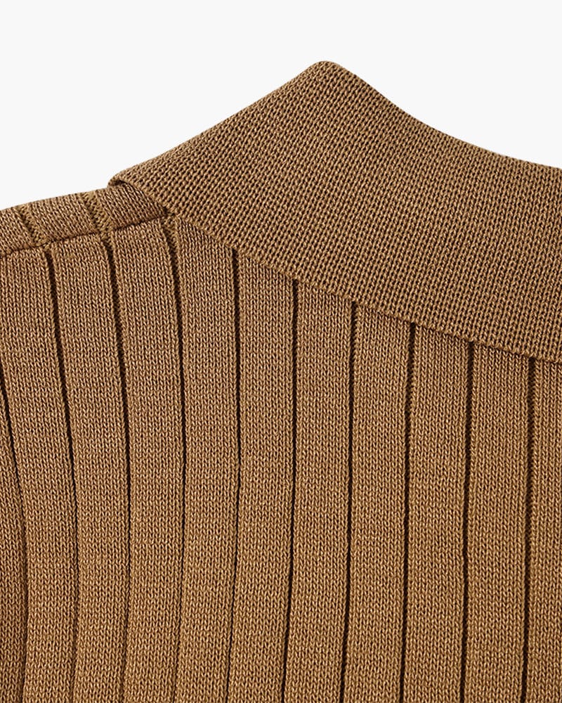 Ribbed Knit Polo
