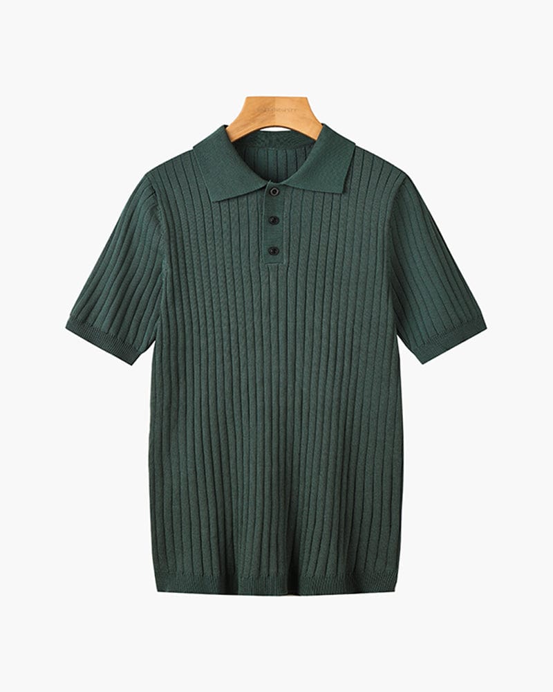 Ribbed Knit Polo