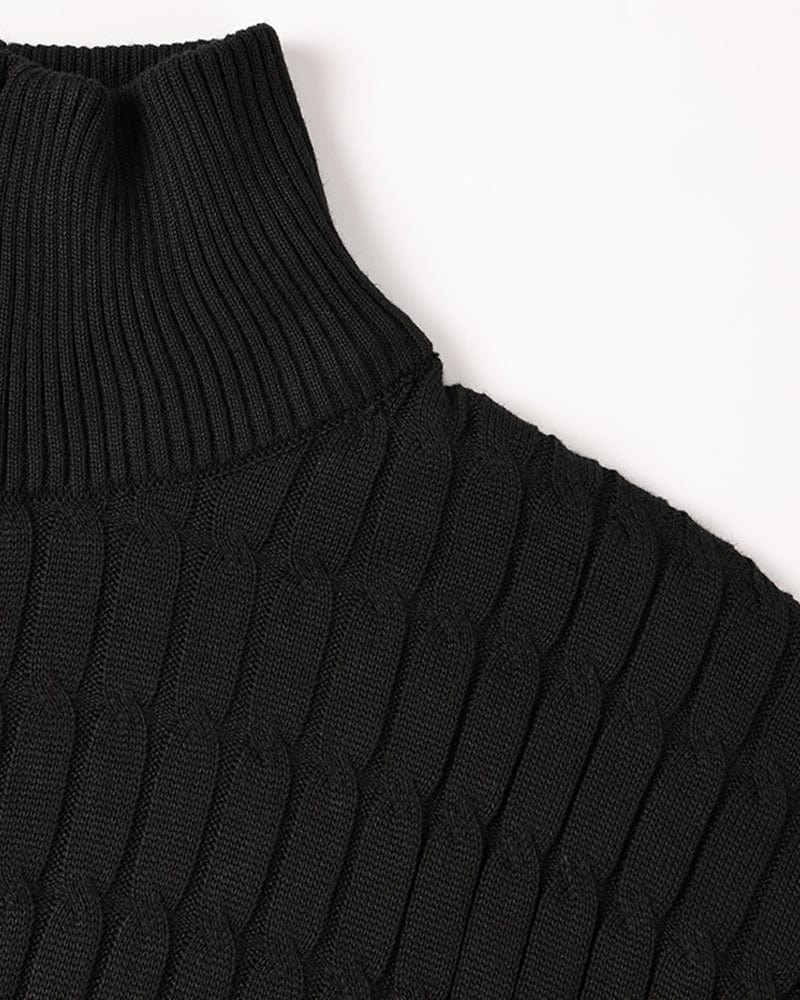 Textured Knit Half Zip Sweater