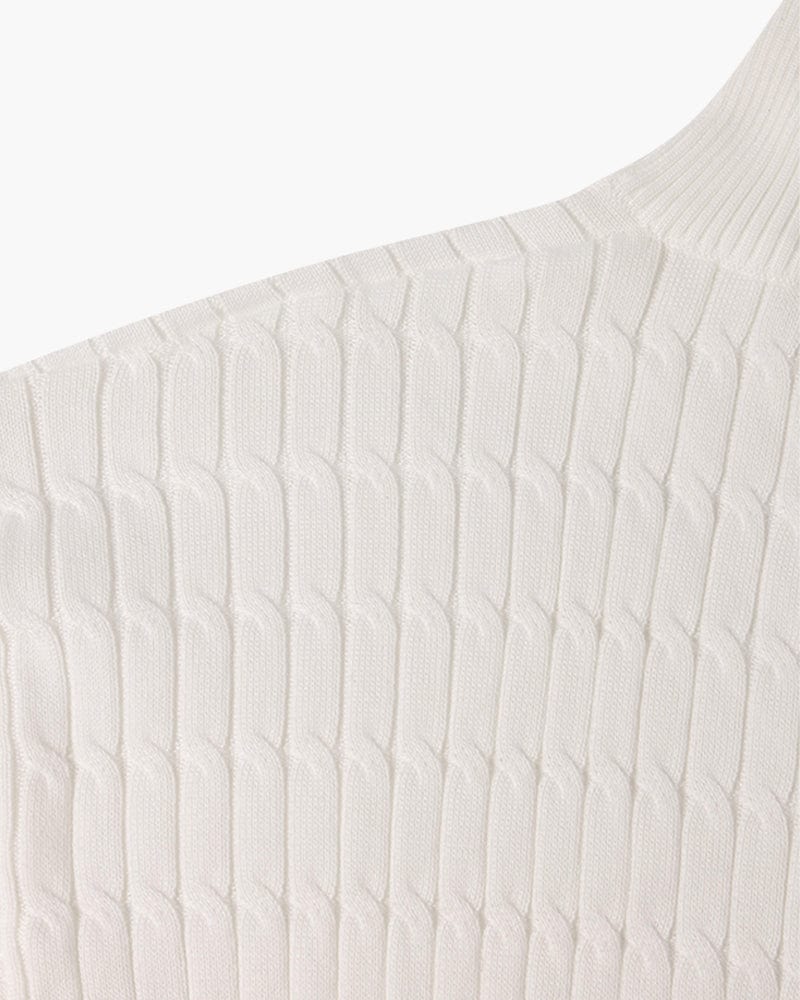 Textured Knit Half Zip Sweater