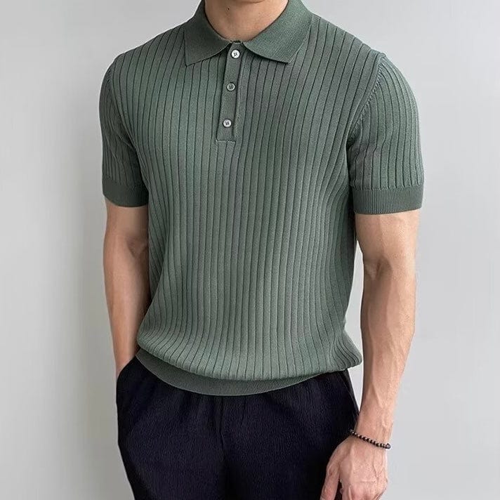 Ribbed Knit Polo