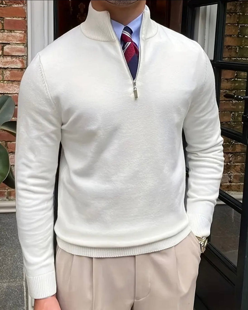 Refined Quarter Zip Sweater