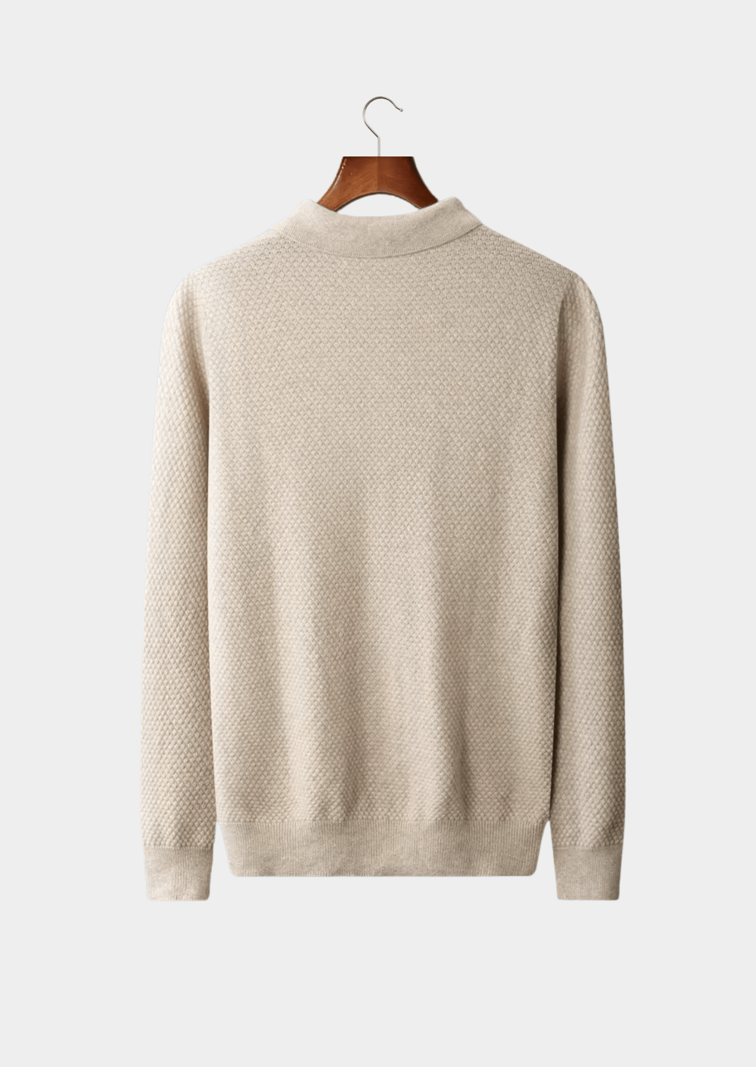 Premium Kaschmir Strukturierter Sweater-Polo