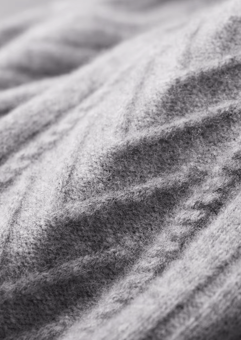 Reine Extrafeine Merinowolle Gemusterter Zip-Cardigan