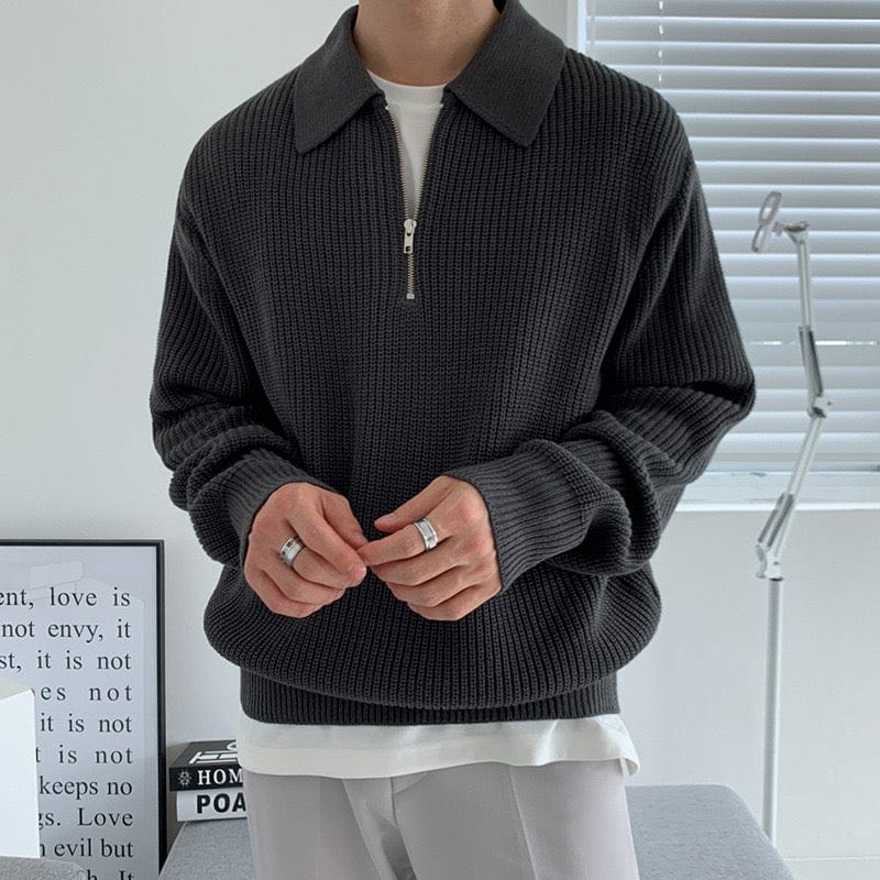 Classic Knit Zipped Sweater