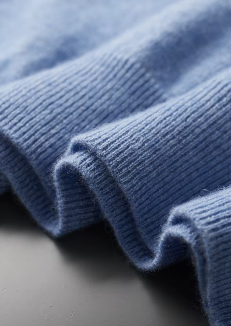 Premium Kaschmir Mock Neck T-Shirt