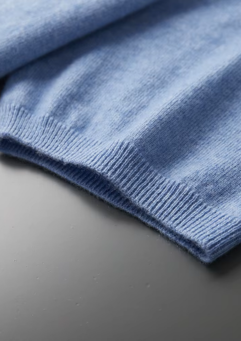 Premium Kaschmir Mock Neck T-Shirt