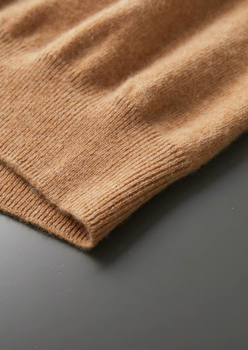 Premium Kaschmir Mock Neck T-Shirt