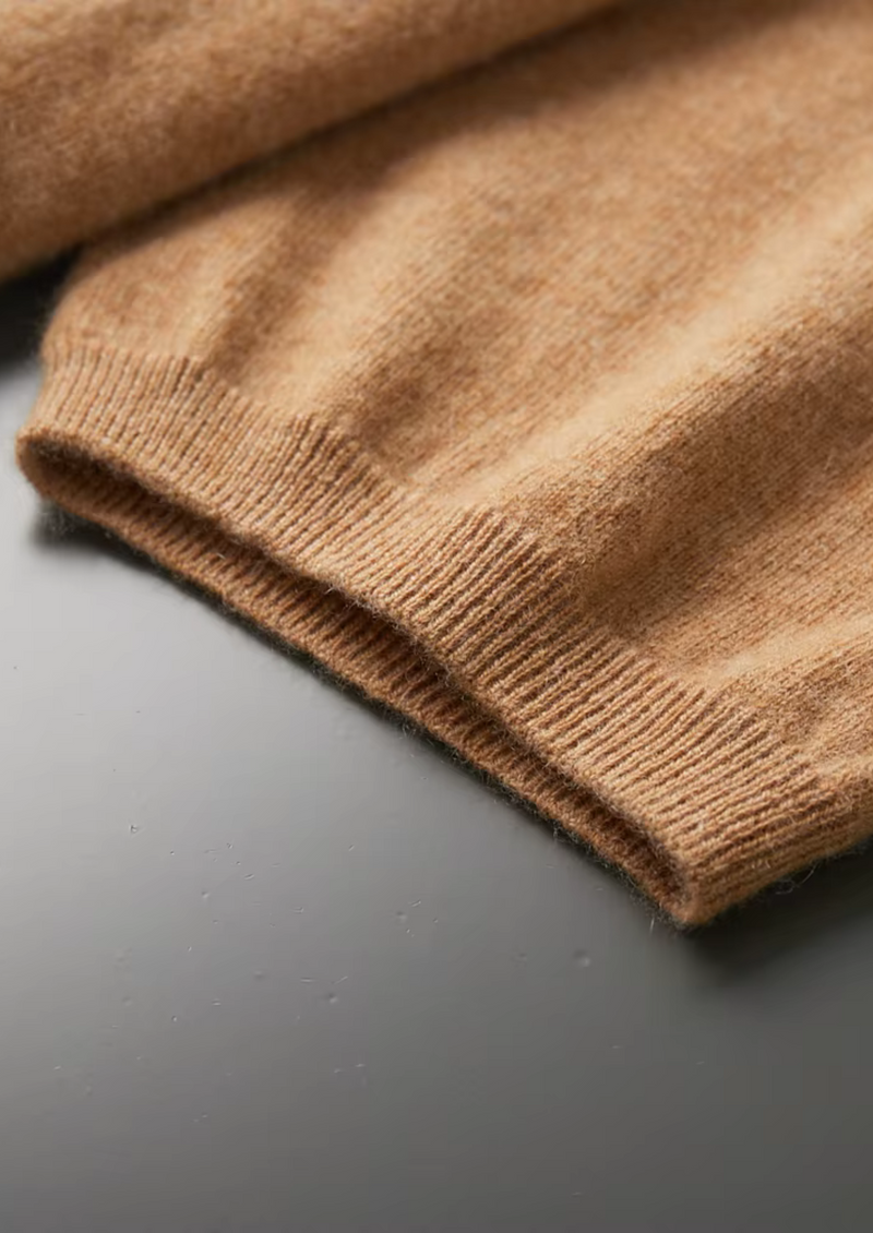 Premium Kaschmir Mock Neck T-Shirt