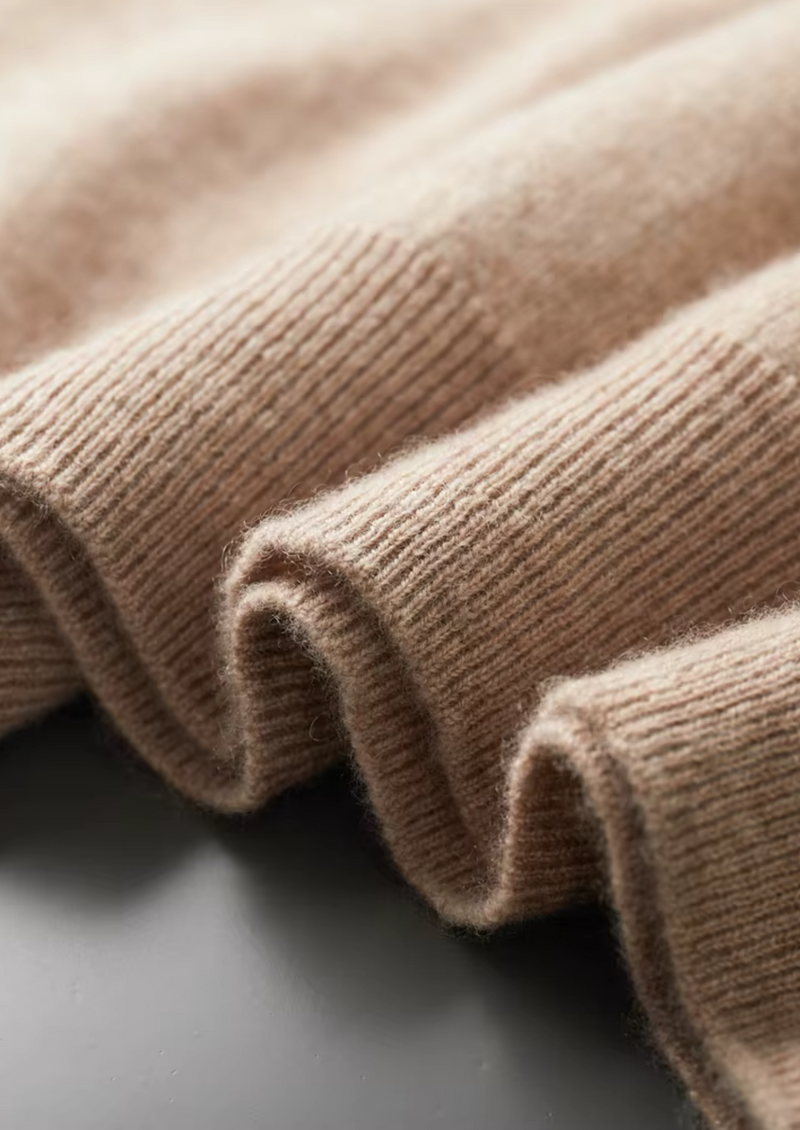 Premium Kaschmir Mock Neck T-Shirt