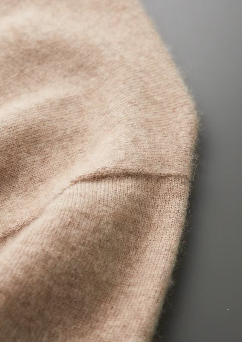 Premium Kaschmir Mock Neck T-Shirt