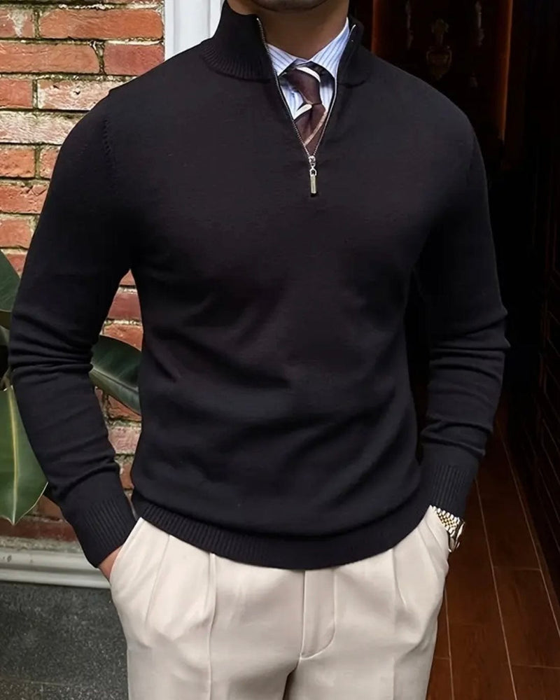 Refined Quarter Zip Sweater