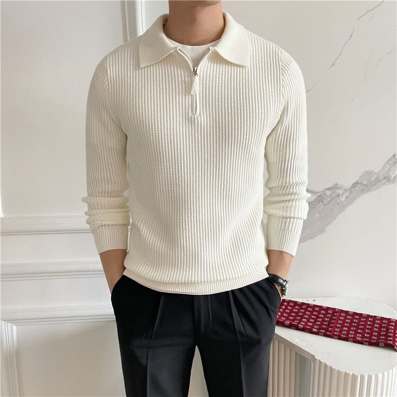 Waffle Knit Zipped Sweater