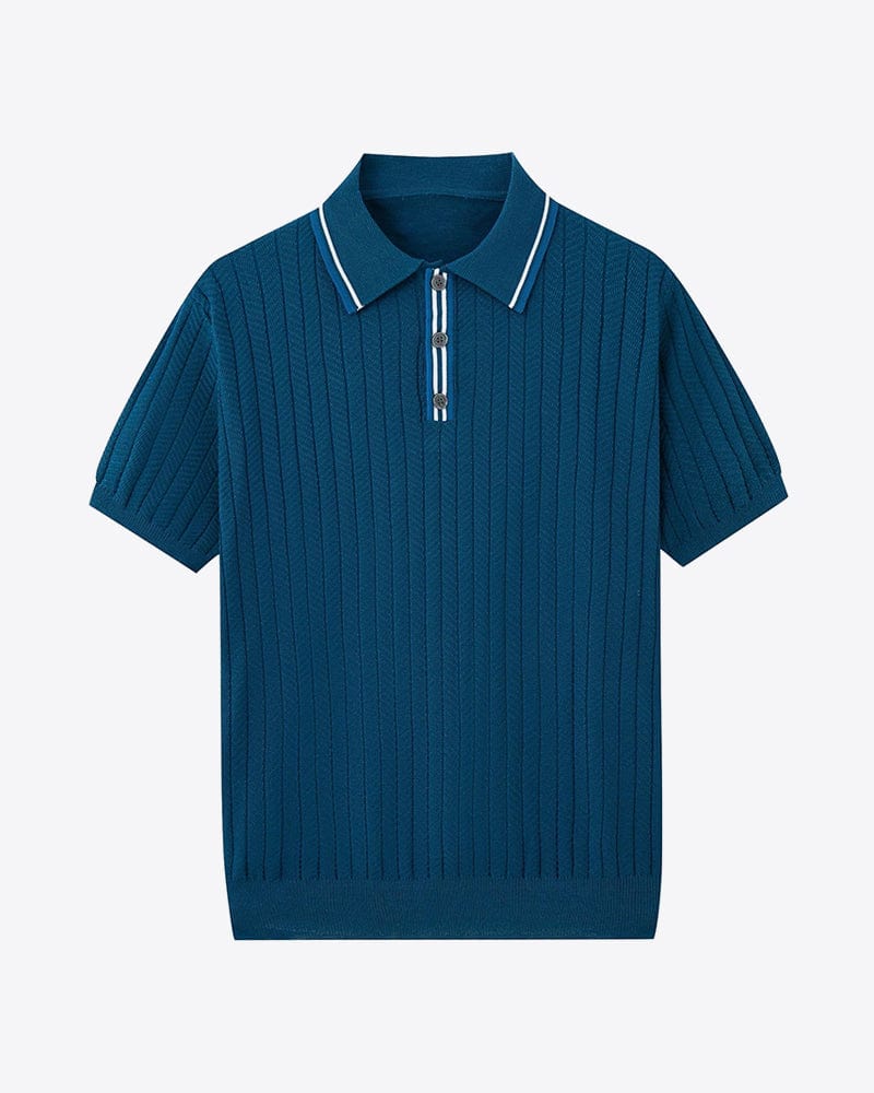 Textured Button Polo