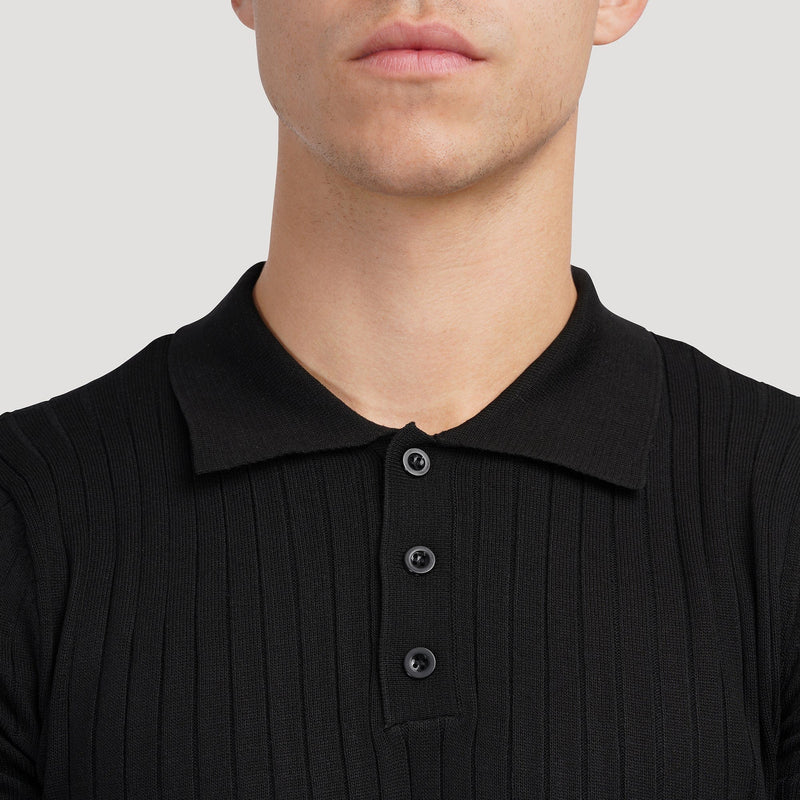 Ribbed Knit Polo