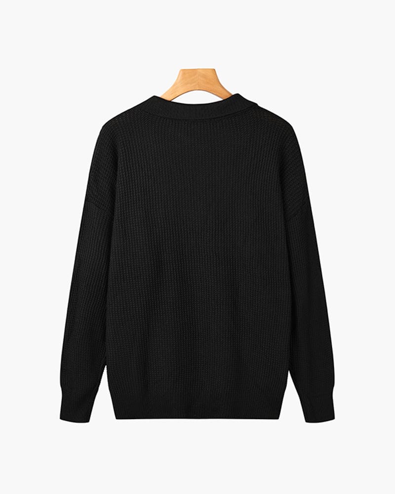 Waffle Knit Zipped Sweater