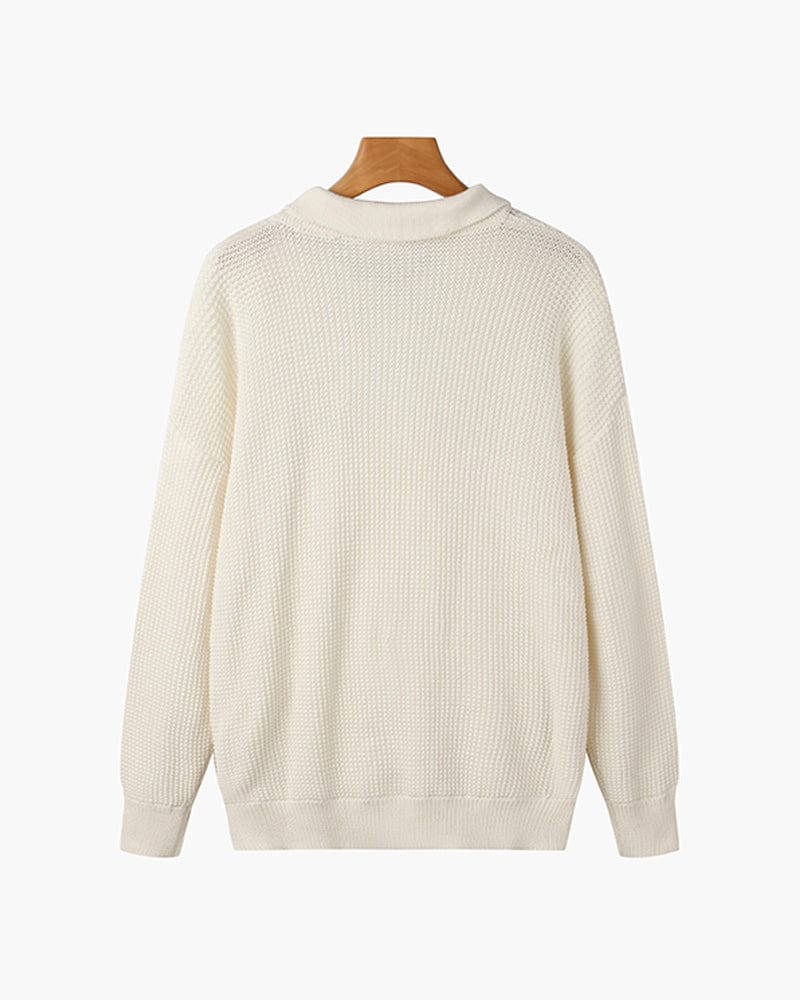Waffle Knit Zipped Sweater
