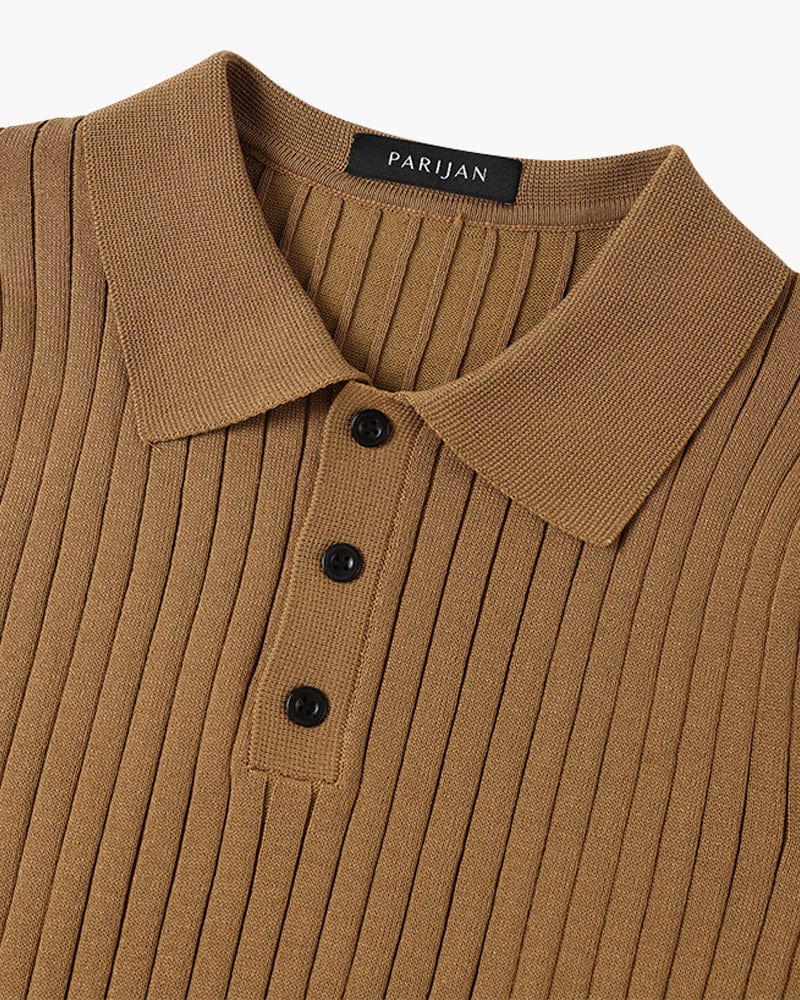 Ribbed Knit Polo