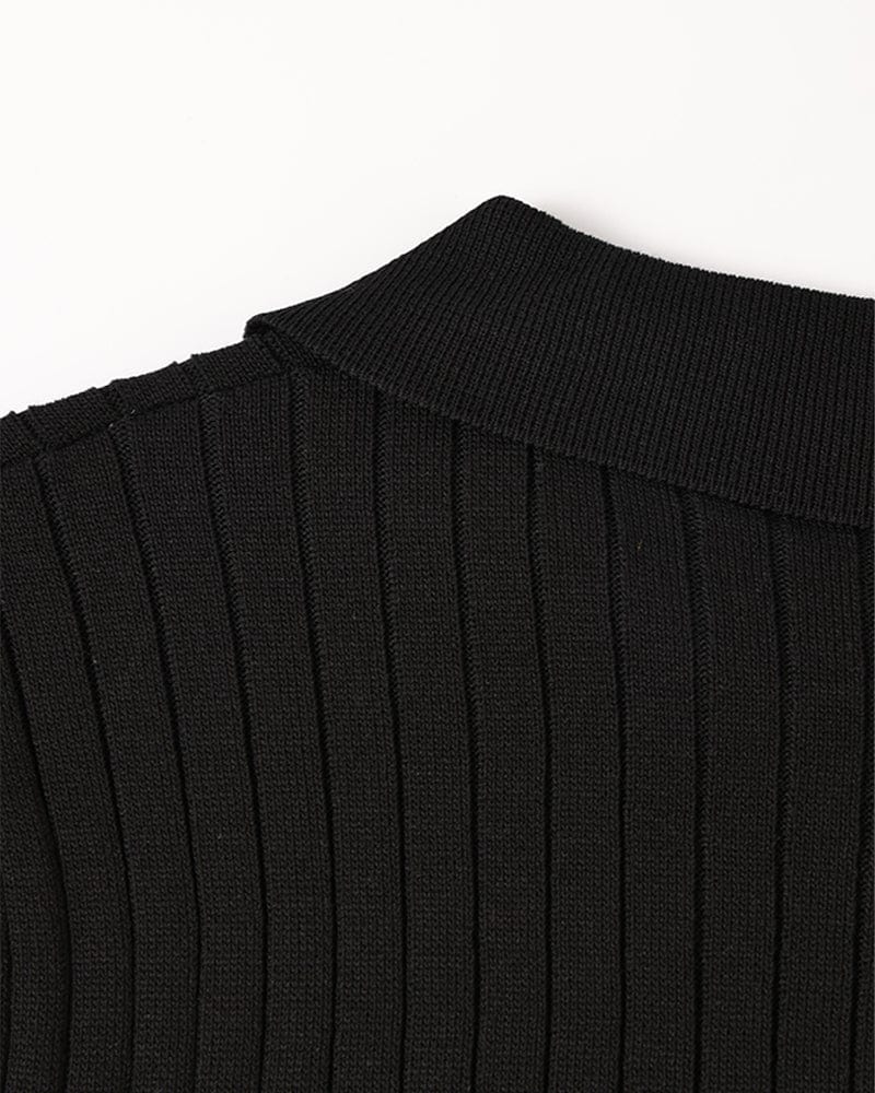 Ribbed Knit Polo